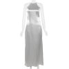 Halter Backless Satin Maxi Dress