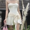 Halter Bow Front Tie A-line Mini Dress