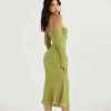 Halter Off Shoulder Long Sleeve Midi Dresses