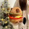 Hamburger Capybara Plush Toy Soft Cute Stuffed Animal Pillow