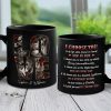 Hand In Hand Side By Side - Couple Personalized Custom Black Mug - Gift For Husband Wife, Anniversary