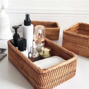 Hand-Woven Rattan Organizer