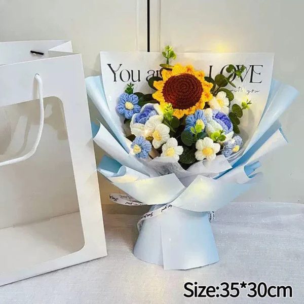 Hand-Woven Rose Flower Bouquet Artificial Flowers for Birthday and Valentine's Day