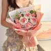 Hand-Woven Rose Flower Bouquet Artificial Flowers for Birthday and Valentine's Day