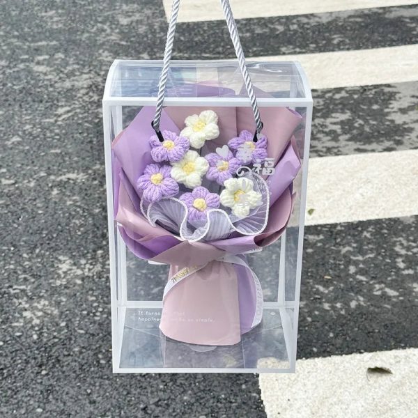 Hand-Woven Rose Flower Bouquet Artificial Flowers for Birthday and Valentine's Day