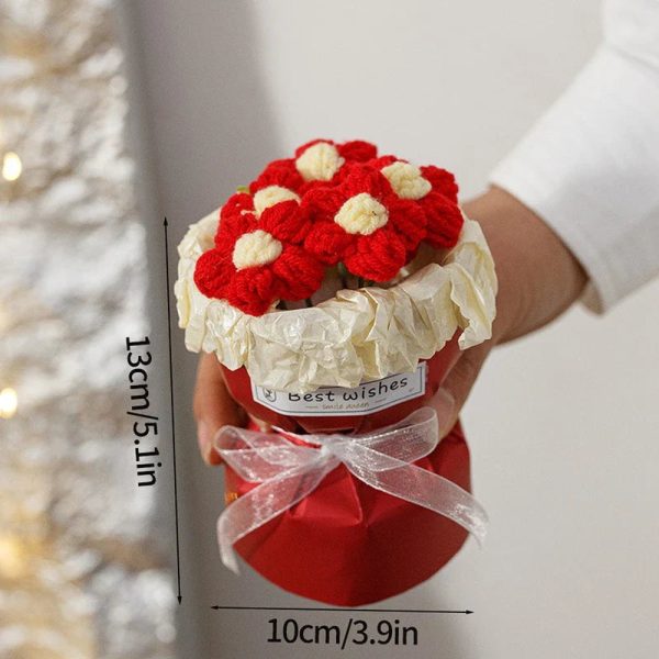 Hand-Woven Rose Flower Bouquet Artificial Flowers for Birthday and Valentine's Day