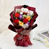 Handmade Crochet Flower Bouquet with Sunflower, Rose, and Bear – Gift for Graduation, Birthday, or Christmas