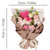 Handmade Crochet Pink and Purple Rose Bouquet Knitted Artificial Flowers Gift for Girlfriend