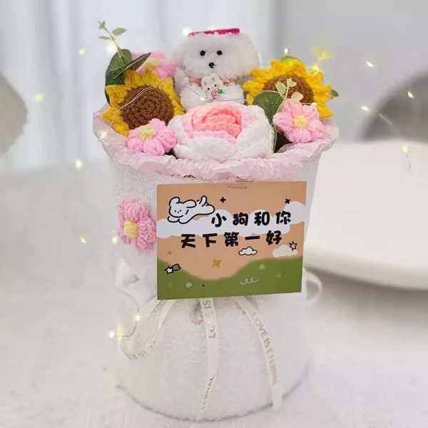 Handmade Crochet Rose and Sunflower Bouquet for Special Occasions