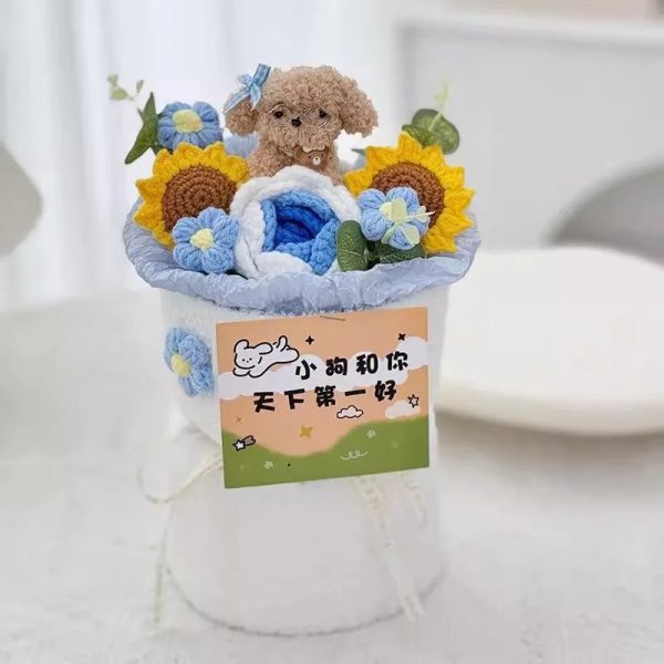 Handmade Crochet Rose and Sunflower Bouquet for Special Occasions
