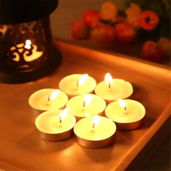 Handmade Soy Tea Light Candles 4-Pack for Romantic Dinner