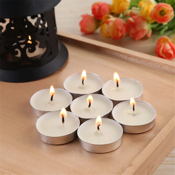 Handmade Soy Tea Light Candles 4-Pack for Romantic Dinner