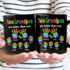 Handprints Two Are Better Than One - Personalized Black Mug