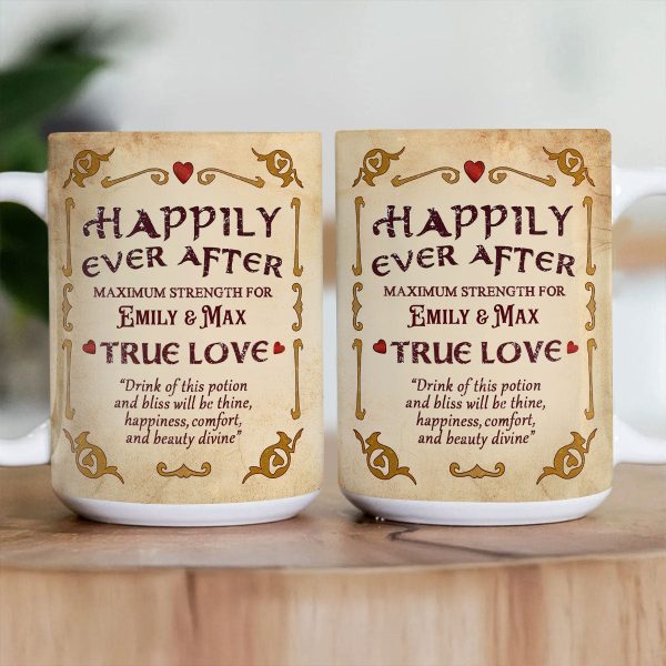 Happily Ever After - Personalized White Edge-to-Edge Mug - Gift For Couple HH01
