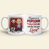 Happiness Is Popcorn Movies And The One You, Couple Cinema White Mug