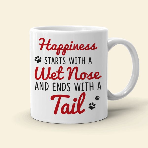Happiness Starts With A Wet Nose, Personalized Mug, Gift For Couple