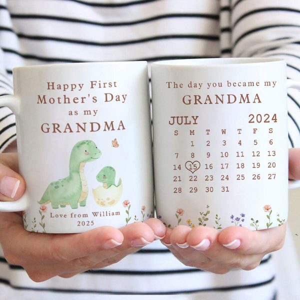 Happy 1st Mother's Day As My Grandma Nana Mommy Calendar Keepsake Personalized Mug