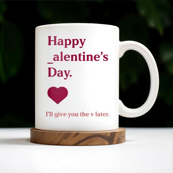 Happy Alentine's Day Heart Design - Personalized Custom Coffee Mug - CPL132_MG
