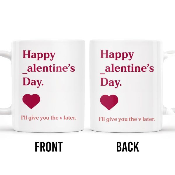 Happy Alentine's Day Heart Design - Personalized Custom Coffee Mug - CPL132_MG