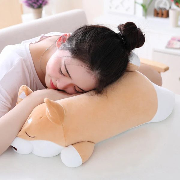 Happy Corgi Plush Dog Pillow Soft Stuffed Toy Gift