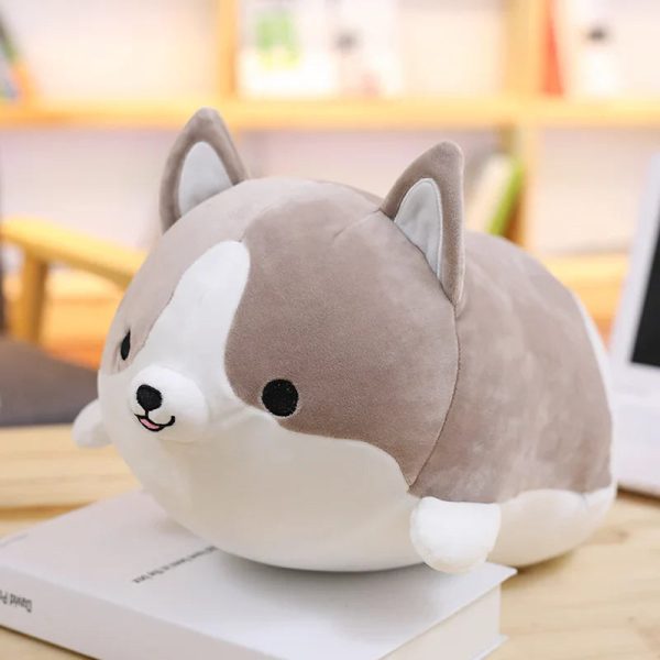 Happy Corgi Plush Dog Pillow Soft Stuffed Toy Gift