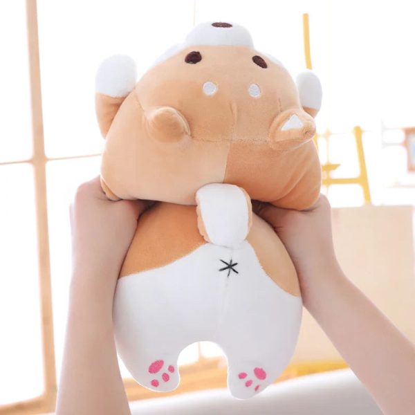 Happy Corgi Plush Dog Pillow Soft Stuffed Toy Gift