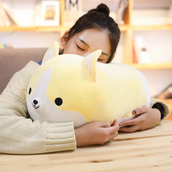 Happy Corgi Plush Dog Pillow Soft Stuffed Toy Gift