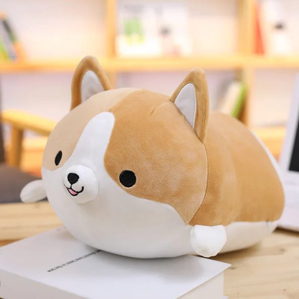 Happy Corgi Plush Dog Pillow Soft Stuffed Toy Gift