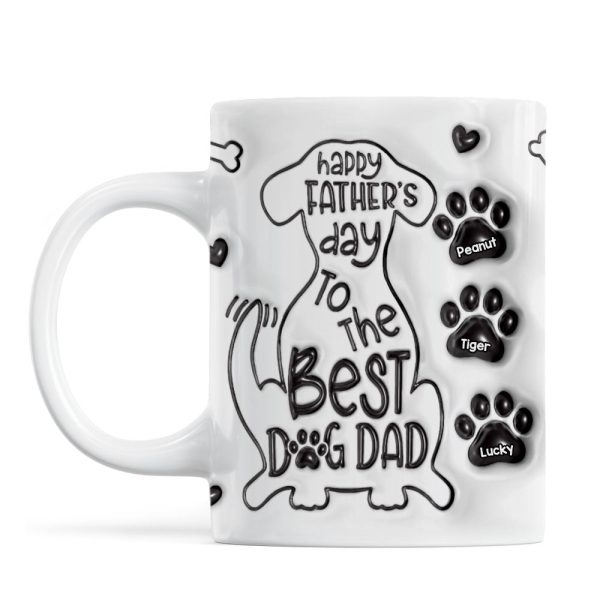 Happy Father Day To The Best Dog Dad Personalized 3D Inflated Printed Mug