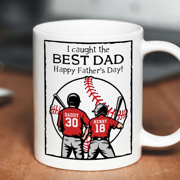 Happy Father's Day Baseball Dad Personalized Mug