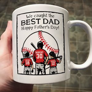 Happy Father's Day Baseball Dad Personalized Mug