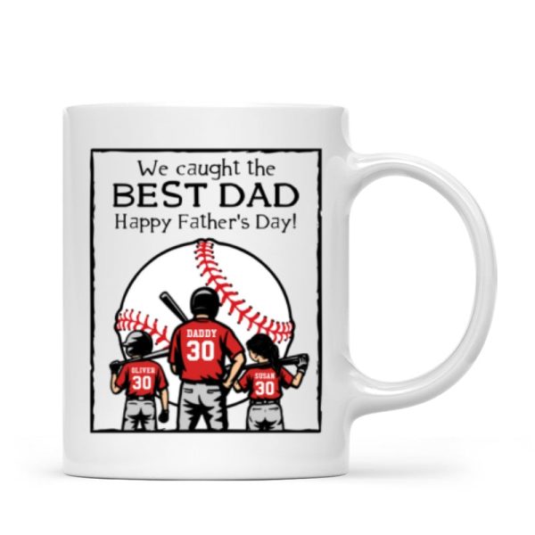 Happy Father's Day Baseball Dad Personalized Mug