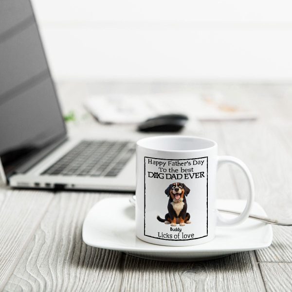 Happy Father's Day Best Dog Dad Cartoon Funny Style Dogs Personalized Mug