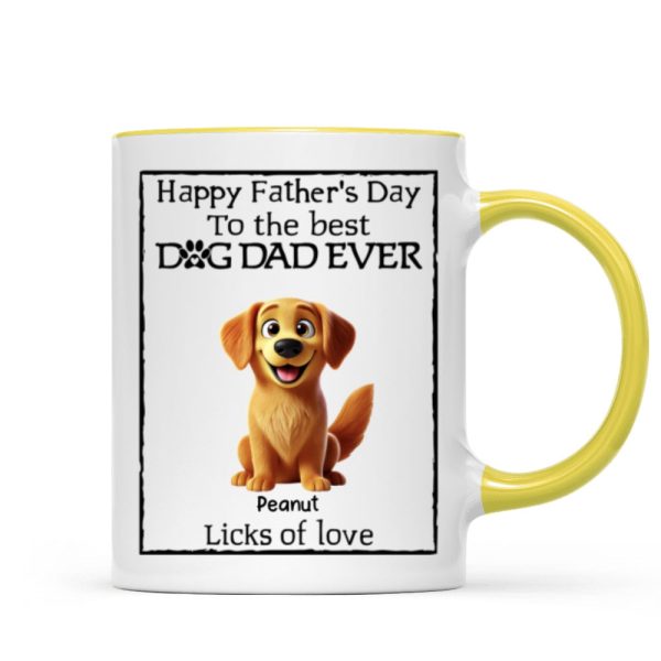 Happy Father's Day Best Dog Dad Cartoon Funny Style Dogs Personalized Mug