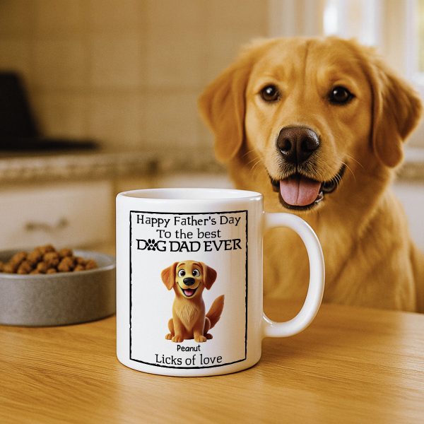 Happy Father's Day Best Dog Dad Cartoon Funny Style Dogs Personalized Mug