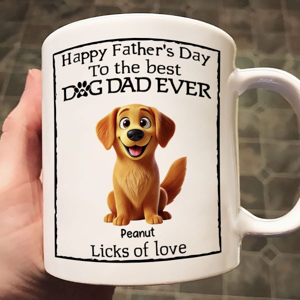 Happy Father's Day Best Dog Dad Cartoon Funny Style Dogs Personalized Mug