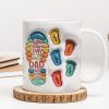 Happy Father's Day Dad Footprints Personalized 3D Inflated Printed Mug