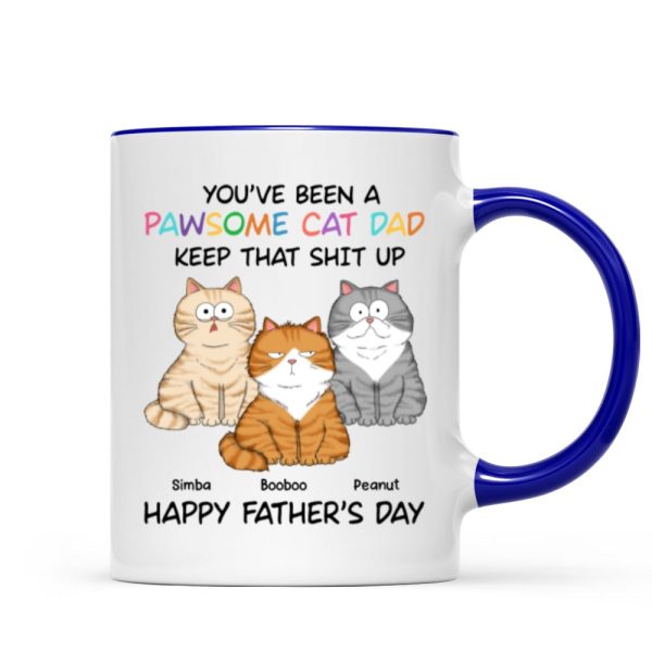 Happy Father's Day From Your Favorite Unemployed Freeloader, Funny Personalized Mug For Cat Dads