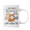 Happy Father's Day From Your Favorite Unemployed Freeloader, Funny Personalized Mug For Cat Dads