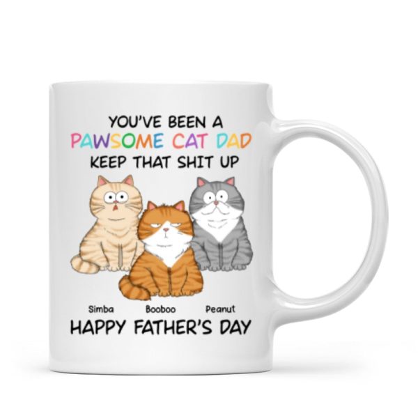 Happy Father's Day From Your Favorite Unemployed Freeloader, Funny Personalized Mug For Cat Dads