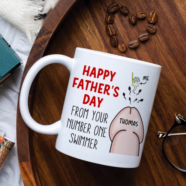 Happy Father's Day From Your Number One Swimmer, Personalized Mug, Gift For Dads