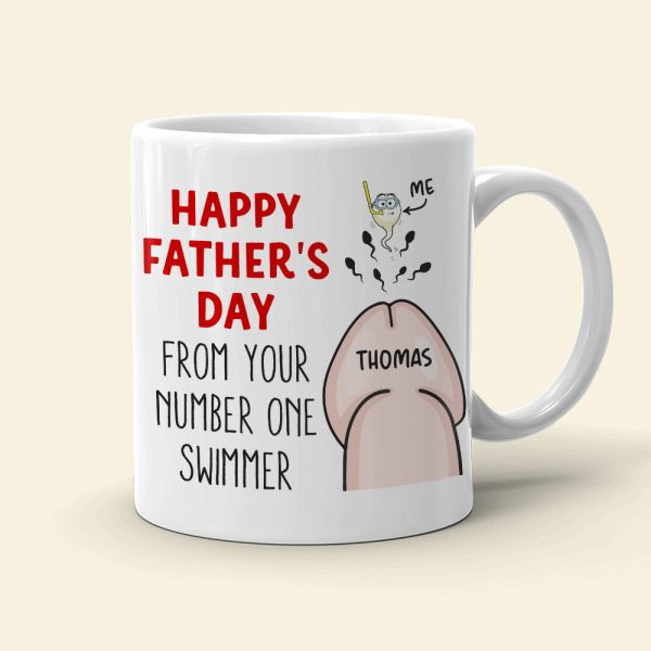 Happy Father's Day From Your Number One Swimmer, Personalized Mug, Gift For Dads