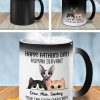 Happy Father's Day Human Servant - Funny Personalized Color Changing Cat Mug