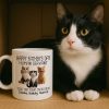 Happy Father's Day Human Servant Cartoon Funny Cats Personalized Mug, Gift For Cat Dad