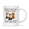 Happy Father's Day Human Servant Cartoon Funny Cats Personalized Mug, Gift For Cat Dad