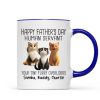 Happy Father's Day Human Servant Cartoon Funny Cats Personalized Mug, Gift For Cat Dad