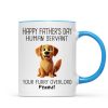 Happy Father's Day Human Servant Cartoon Funny Dogs Personalized Mug, Gift For Dog Dad