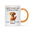 Happy Father's Day Human Servant Cartoon Funny Dogs Personalized Mug, Gift For Dog Dad