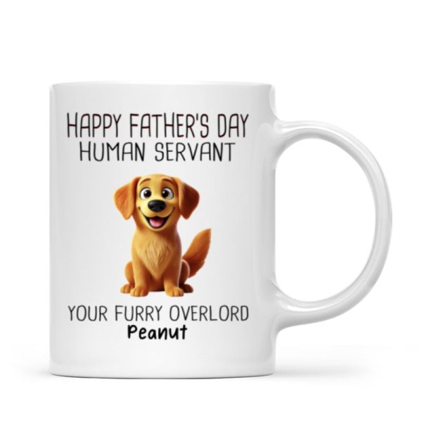 Happy Father's Day Human Servant Cartoon Funny Dogs Personalized Mug, Gift For Dog Dad