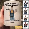 Happy Father's Day Human Servant Cat Dad Personalized Mug